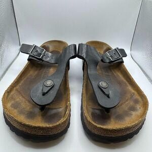 Birkenstock Gizeh Leather Sandals – Black – EU 37 / US Women's 6 – Boho